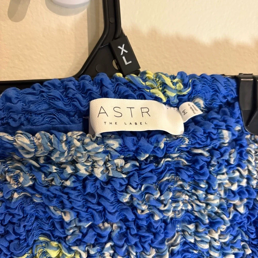 ASTR The Label Tropical Print A-line Skirt In Blue Lemon Print Size Medium